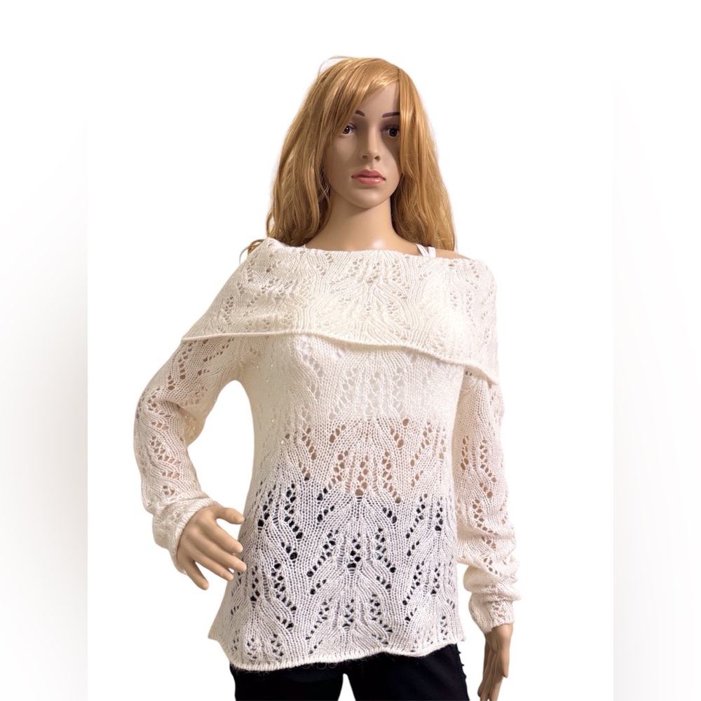 Crochet Off Shoulder Sweater